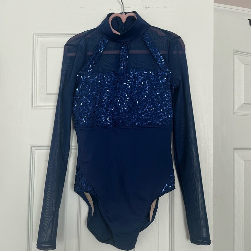 Leotard blue with sequins for musical theater or jazz